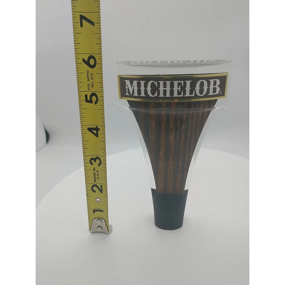Michelob Beer Tap Handle Vintage Wood Grain Acrylic Wedge Home Bar Draft Pull